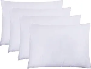 ZPECC White Pillow Cases Standard Size Set of 4, 20x26 Envelope Closure Pillowcases, Soft Plain Brushed Microfiber Covers Hypoallergenic Breathable