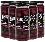 Hellenic Sun - Organic Kalamata Whole Olives, Bulk Pack, 6 x 330g, Authentic Greek Produce
