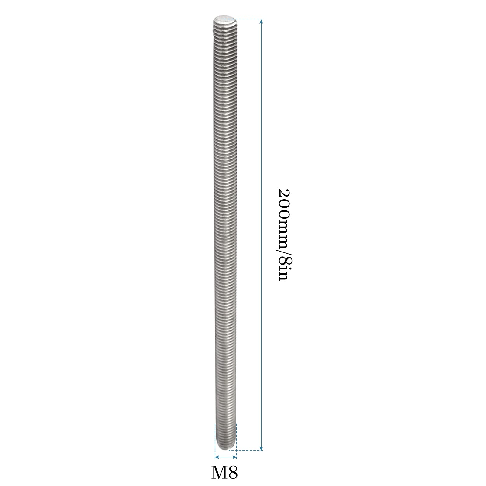 QUARKZMAN 2 Barre Filettate M8 X 150 Mm In Acciaio Inox 201 Con Dadi E Rondelle - Kit Per Fissaggi E Bulloni Personalizzati - 2