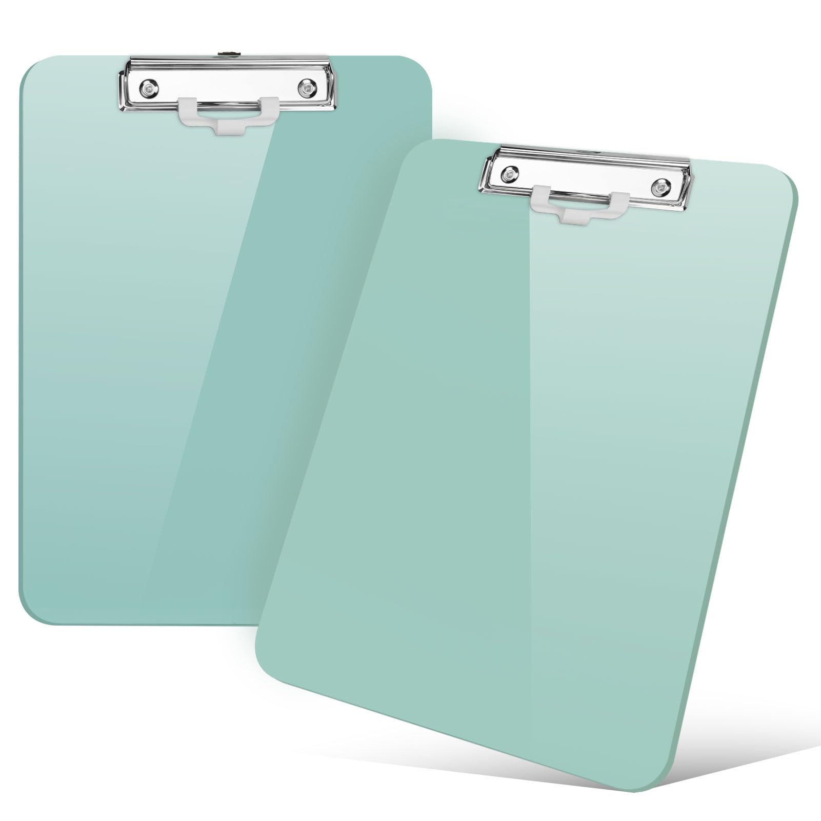 2 PCS A4 Clipboards,Plastic Clipboard with Pen Holder,Clip Boards 8.5x11 with Low Profile Clip,Cute Hanging Clipboard for School Office Supplies
