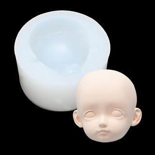 Doll Face Silicone Clay Mold Human Face Silicone Mold 3D Doll Face Head Clay Mold Miniature Polymer Clay Mold for BJD Doll DIY (C Style)
