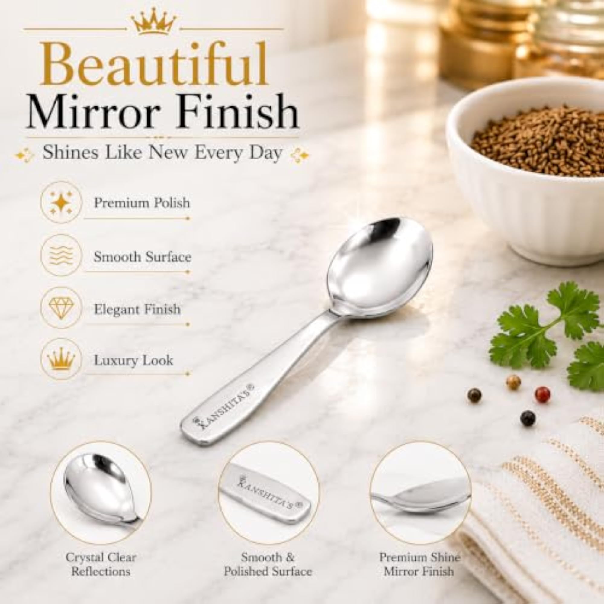 Stainless Steel Small Masala Spoon Set of 6