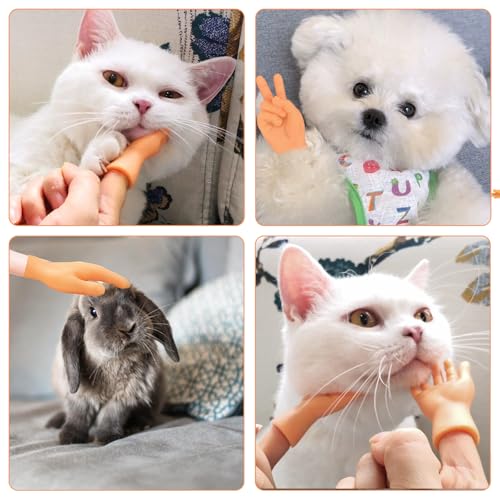 Mini Hände 16 Stück Kleine Hände Set Mini Hände Fingerpuppen Interessant Mini Fingerpuppen Dauerhaft Kleine Sachen Mini Hande für Katzen,Haustier, Kinder, Spiele Party,Halloween