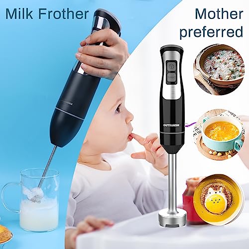 Compare Immersion Blender Handheld, OUTRONSM Hand Blender with 4point