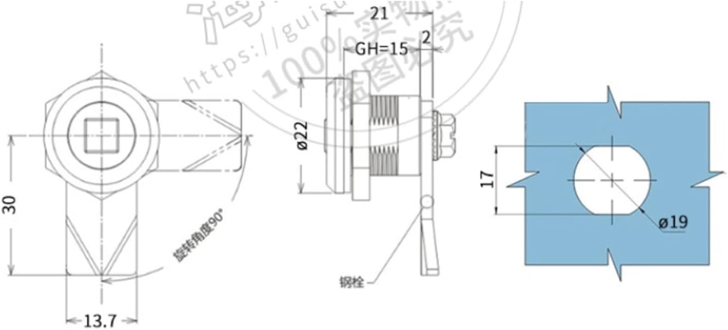 MS-705 Small Triangle Lock Equipment Telescopic Door Locks,Telescopic Switch,Industrial Cabinet Lock 1Pcs(Key)