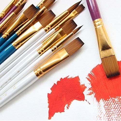 Auswaschbares Pinselset mit 6 Acryl-Aquarellpinseln mit Holzgriff, Malwerkzeuge, Künstlerpinsel, Nylonhaar-Ölpinsel, Mal- und Künstlerbedarf (eine Farbe, eine Größe)