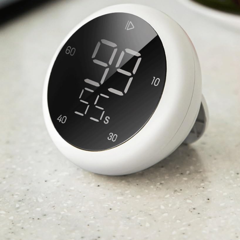 Minuterie électronique blanche circulaire portable à commande rotative JFDBGU - 3