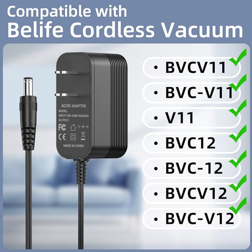 Belife BVCV11 BVC-V11 V11 BVC12 BVC-12 BVCV12 BVC-V12 Cordless Vacuum 31V Charger Power Cord AC DC Adapter Replacement Parts
