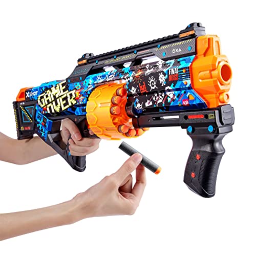 Image of X-Shot Skins Last Stand - Game Over - Spring Pressure Dart Blaster with Drum Magazine, 16 Darts & Unique Look