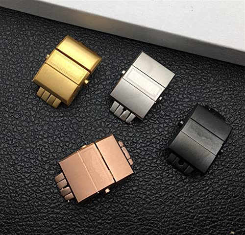 Watch Accessories Suitable for Ulysse Nardin Athens Buckle Rubber Strap Buckle 316 Stainless Steel Butterfly Buckle 20mm Watch Buckle (Black 20mm)2