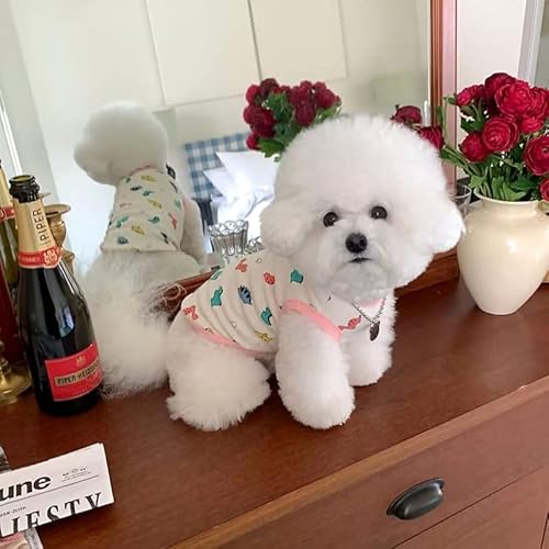 Pack Of 2 Small Dog Shirt Dog Summer Clothes Puppy Cute Dinosaur Vest Tank Top Cotton Sleeveless Vest T-Shirt For Puppy Small Dog, Cat Apparel (X-Large) #TOP2