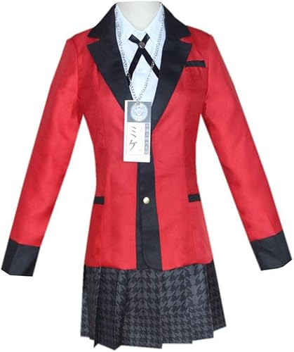 Aoibox Compulsive Gambler Anime Kakegurui Yumeko Jabami Cosplay Traje Conjunto Completo