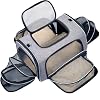 4 Sides Expandable Cat Travel Bag Airline Approved Collapsible Cat Soft-Sided Carriersexpandable pet Carrier，Folding Soft Sided Transport Tote Bag for Kittens,Dog & Small Animals、Removable Fleece Pad