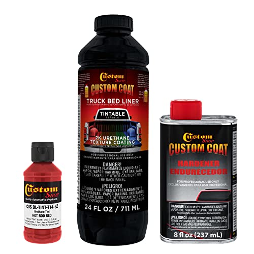 Image of Custom Coat Hot Rod Red 1 Quart Spray-On Urethane Truck Bed Liner Kit
