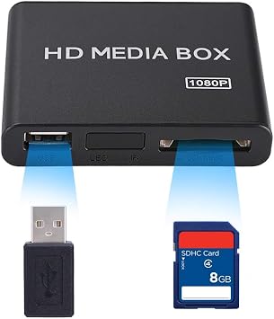 110-240V HDMI Media Player Mini 1080P Digital Player Box Support USB MP3 MMC SD MKV with Remote Control(US Plug)