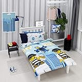 Tamaño de la cama del Reino Unido: 1 funda de edredón individual (135 x 200 cm) y 1 funda de almohada (48 x 74 cm).