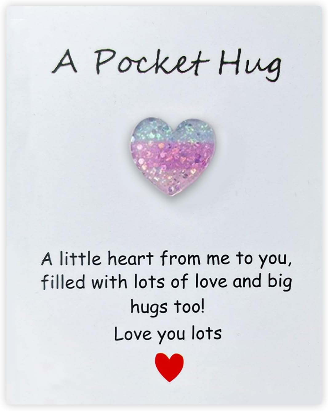 Pocket Hug Pink Blue Resin Token - Thinking of You & Good Luck Friendship Gift for Women & Best Friend, Boyfriend, Girlfriend