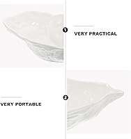 Vista 7 de Hemoton Cuenco de cerámica para ostras de 7.48 pulgadas, plato de porcelana de forma irregular para ensalada de mariscos, sopa, vajilla