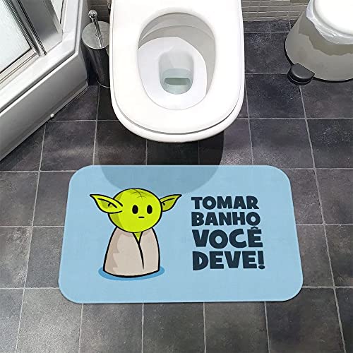Tapete de Banheiro DrPepper Minioda Tomar Banho Você Deve cor:Azul