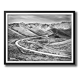 Photonability® Black and White Teton Road Snake Mountains California Wall Art Gallery Giclee Fine Art Print Only (16x24 inches)