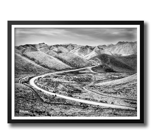Photonability® Black and White Teton Road Snake Mountains California Wall Art Gallery Giclee Fine Art Print Only (16x24 inches)
