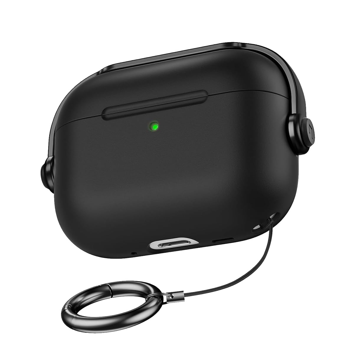 BUFF LABS Airpods Pro 3. Nesil ile Uyumlu DjPods Sert Malzemeli Kilitli Kapak Askı Aparatlı Kılıf (Siyah-Siyah)