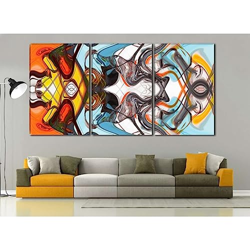 Impression sur toile Colorful Abstract haut de gamme 3 panneaux tendus sur bois