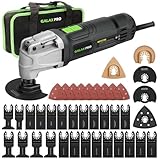 GALAX PRO 260W Oscillating Tool, 6 Variable Speed 15000-22000 OPM Oscillating Multi-Tool Kit, Quick-Lock Accessory Change, Oscillating Angle:3°, 40pcs Accessories with Carry Bag