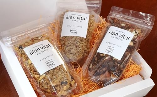 手作り グラノーラ 3個セットC フルーツ ナッツ チョコレート メープル エランヴィタール / 朝食 白砂糖不使用 お中元 お歳暮 母の日 プレゼント ギフト / [雑穀・加工食品・お菓子・詰合せ・シリアル]