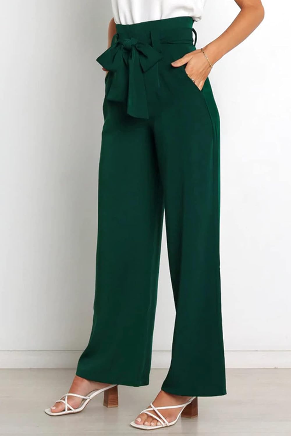 GUOLEZEEV High Waist Wide Leg Pants for Women Business Casual Outfits Dress Pants - Image 3