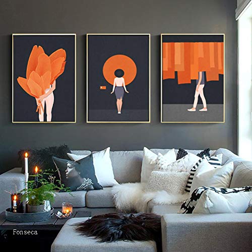 Peinture sur toile abstraite de haute qualité KEBIA set de 3 images murales salon 20x30 cm
