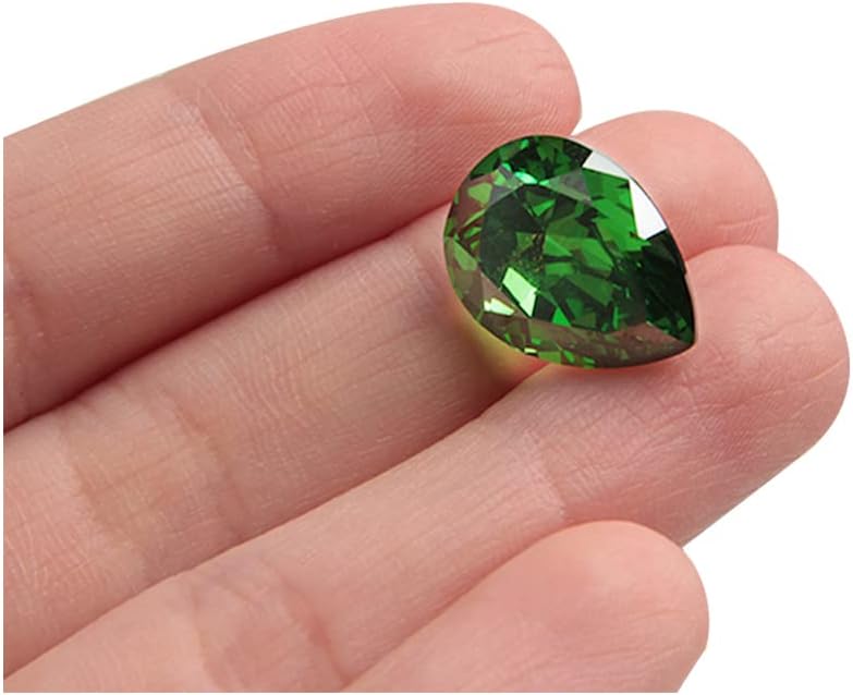 Comimark 1PCS Green Drop Shape Cut Emerald Loose Gemstone