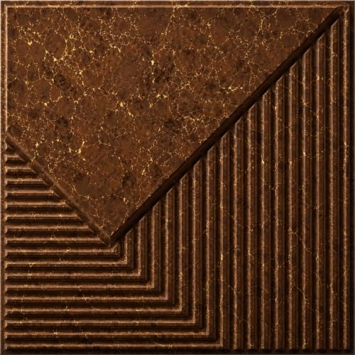 Image of Kayra Decor 3D PVC Wall Panels for Bedroom & Living Room | Plaina Design | Metallic Bronze Color | 19.7 x 19.7 Inch | Pack of 40 | 107.6 Sq Ft