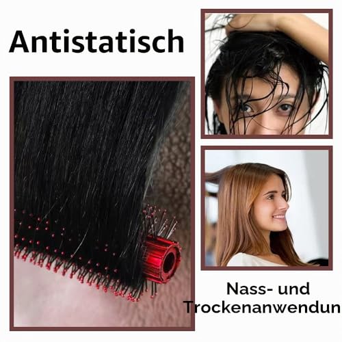 4-teiliges Haarbürsten-Set, antistatische Massage, ovaler Kamm, entwirrende Bürste, runde Haarbürste, Entwirrungsbürste für Damen, Herren und Kinder
