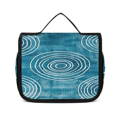 Trousse de toilette de voyage portable style bleu batik pour camping et hôtel