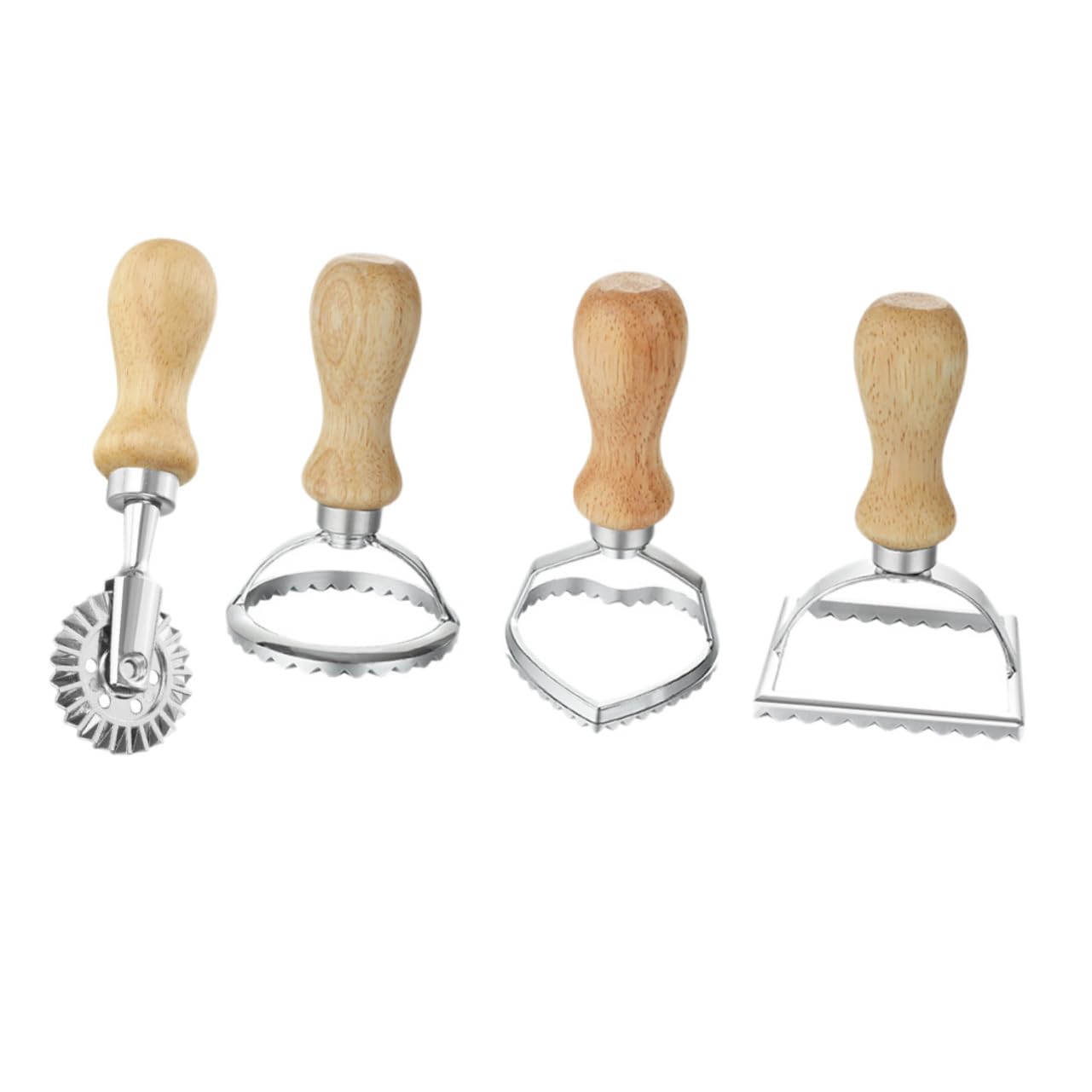 4piezas Cortadores De Galletas y Dumplings De Aleación Para Hornear Cuadrada Rodillo y Utensilios De Cocina Para Repostería y