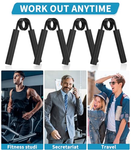 Paquete de 4 fortalecedores de Agarre de Mano (50/100/150/200LBS), Metal Antideslizante, Resistente para la construcción Muscular y recuperación de Lesiones - Imagen 6