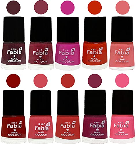 Image of ALL IN ONE (PACK OF 10), Long Lasting Glossy Nail Polish, 6 ml Each, All Vibrant Colours,02273