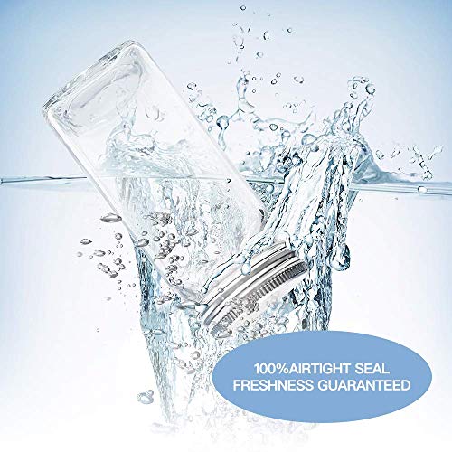 MEckily 24er Set Gewürzglas- Gewürzgläser Quadratische Glasbehälter Füllmenge 120 ml,10,5 x 4,3 cm Luftdichte Kappe… - Image 7