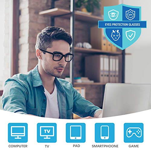 Blue Light Blocking Glasses, Blue Blocker Computer Glasses for Men Women, Anti Glare 400 UV & Eye Strain Fake Square Glasses - Image 5