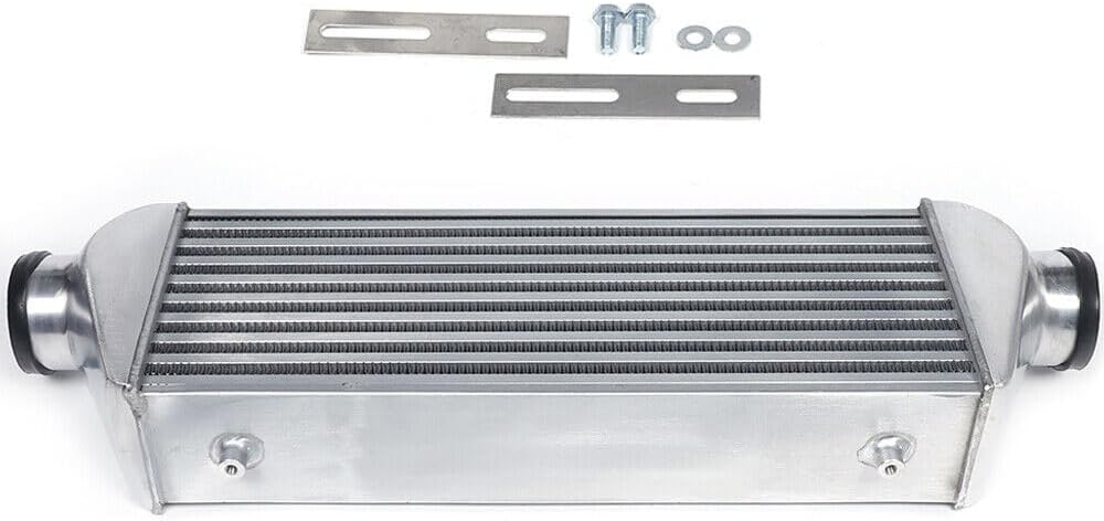 Universal Intercooler 3'' Inlet&Outlet FMIC Intercooler Front Mount Tube & Fin Aluminum Intercooler for Turbo Charger System (27 * 9 * 4in)