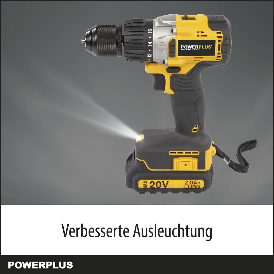 POWERPLUS POWX00450 - Taladro/atornillador de Impact 20 V agli ioni di litio 2 bat