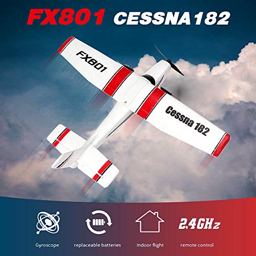 RC Plane 2.4GHz 2CH Remote Control Airplane Ready to Fly, Gliding Aircraft Model Easy to Fly for Kids Beginner with 2 Extra Batteries
