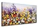 Ardemy Canvas Wall Art Daisy Colorful Bloosom Flowers Artwork Painting Prints Modern Landscape, Purple Floral Picture Framed for Living Room Bedroom Kitchen Dinning Room Office Home Decor- 40"x20"