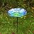 MUMTOP 26 Inch Height Glass Birdbath Birdfeeder with Metal Stake Garden Outdoor Blue