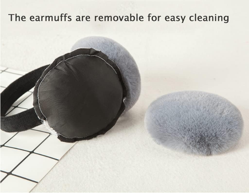 Ear Warmers Foldable Ear Warmers Detachable Faux Fur Earmuffs Winter Warm Windproof Ear Warmers Unisex for Men and Women (Color : D)