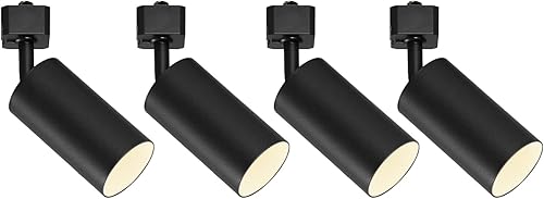 VANoopee Cabezales de iluminación de riel GU10 tipo H, cabezales de luz LED negros compatibles con sistema de estilo Halo, adaptador de base MR16