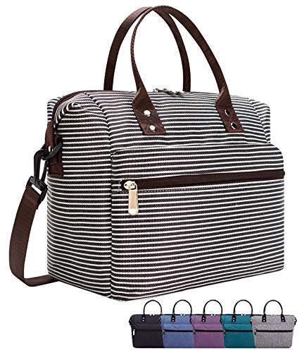 Leakproof Insulated Lunch Tote Bag with Adjustable & Removable Shoulder Strap, Durable Reusable