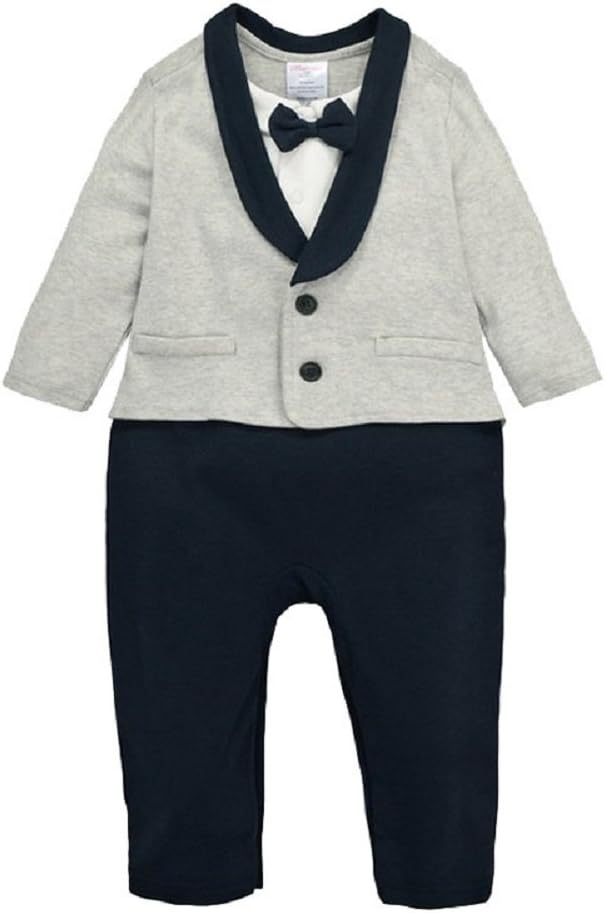 Sunday Park Baby Boy Formal Tuxedo Outfit Party Coverall, Bow Tie, 18-24 Months