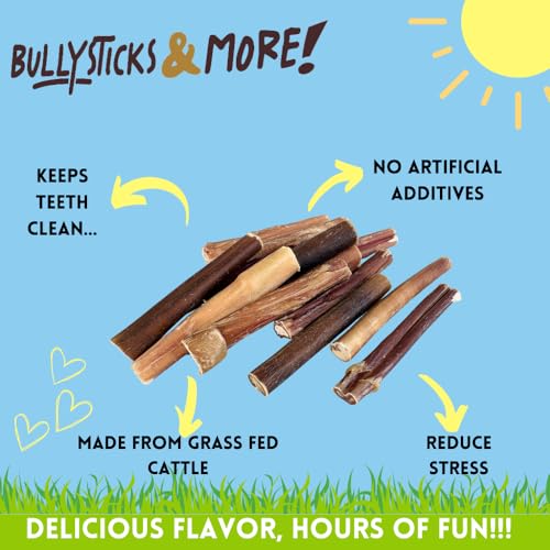 Image of BULLYSTICKS & MORE 4-5 Inch Bully Sticks (Regular - 25 Pack) | Bully Sticks for Medium Dogs | 100% Grass Fed Beef | Dog Parents Choice Bully Stick Dog Chews | No Hide Bully Bones